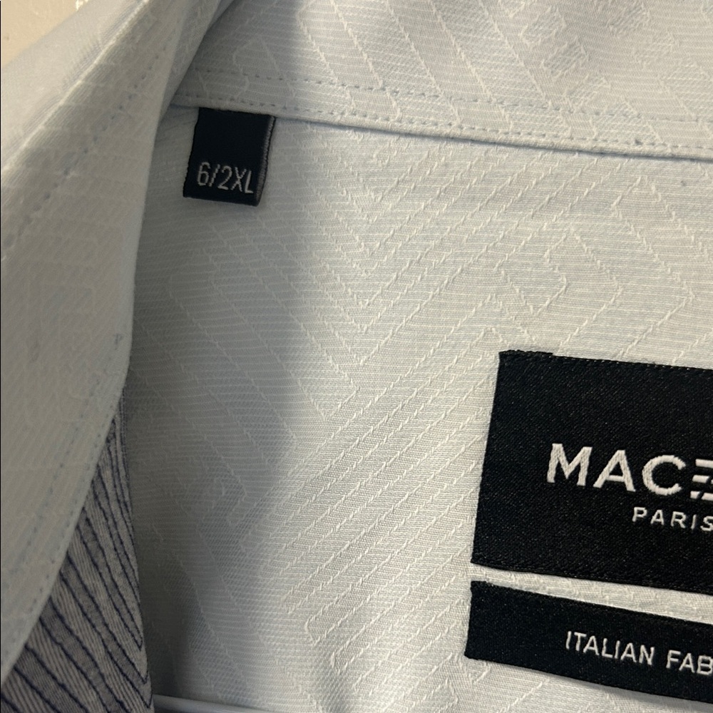 Macsoo Men's Geometric Blue Dress Shirt - Picture 4 of 8